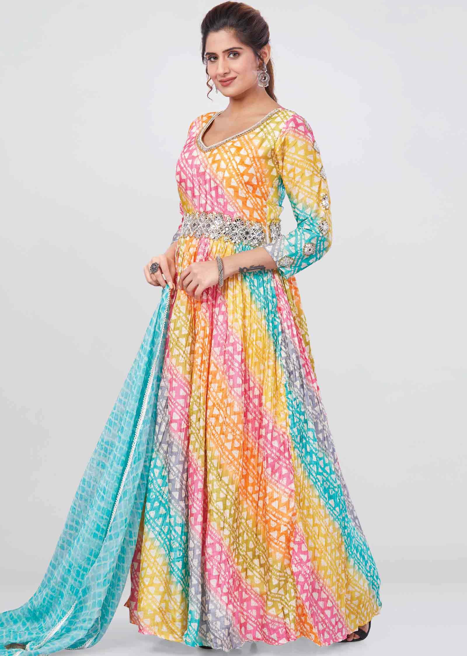 Mullti Modal Silk Zardosi & Embroidered Anarkali