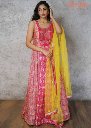 Rani Silk Embroidered Anarkali