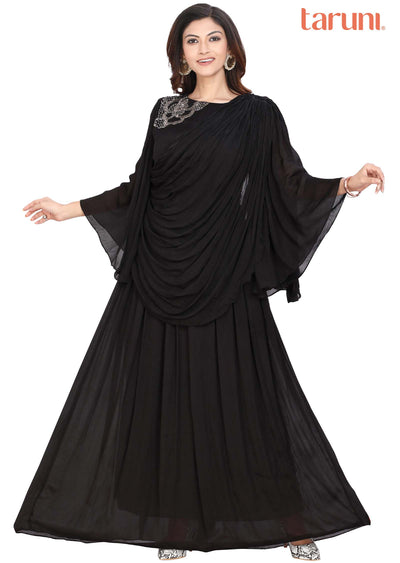 Black Chinnon Party wear Gown