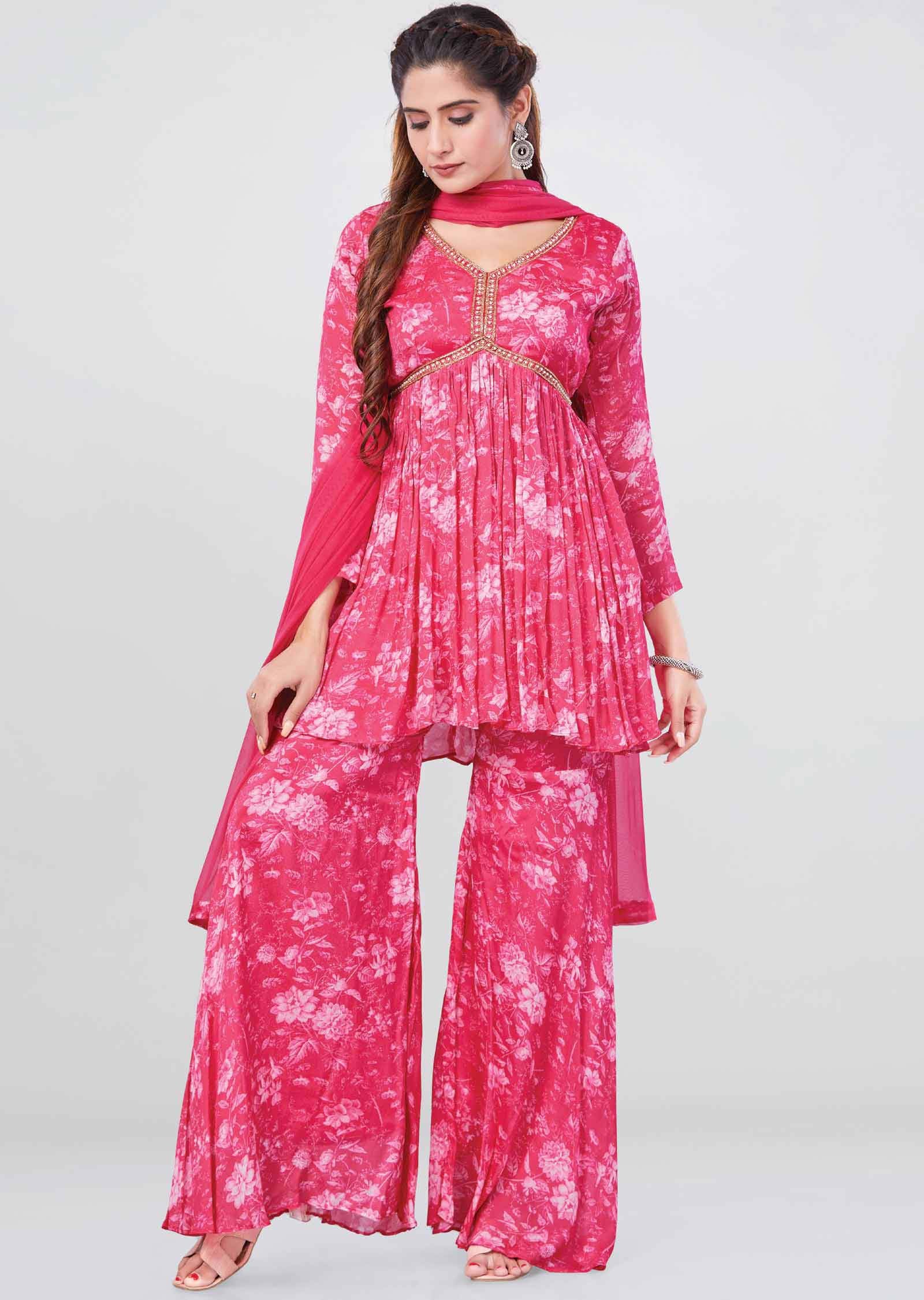 Pink Chinnon Sharara Gharara