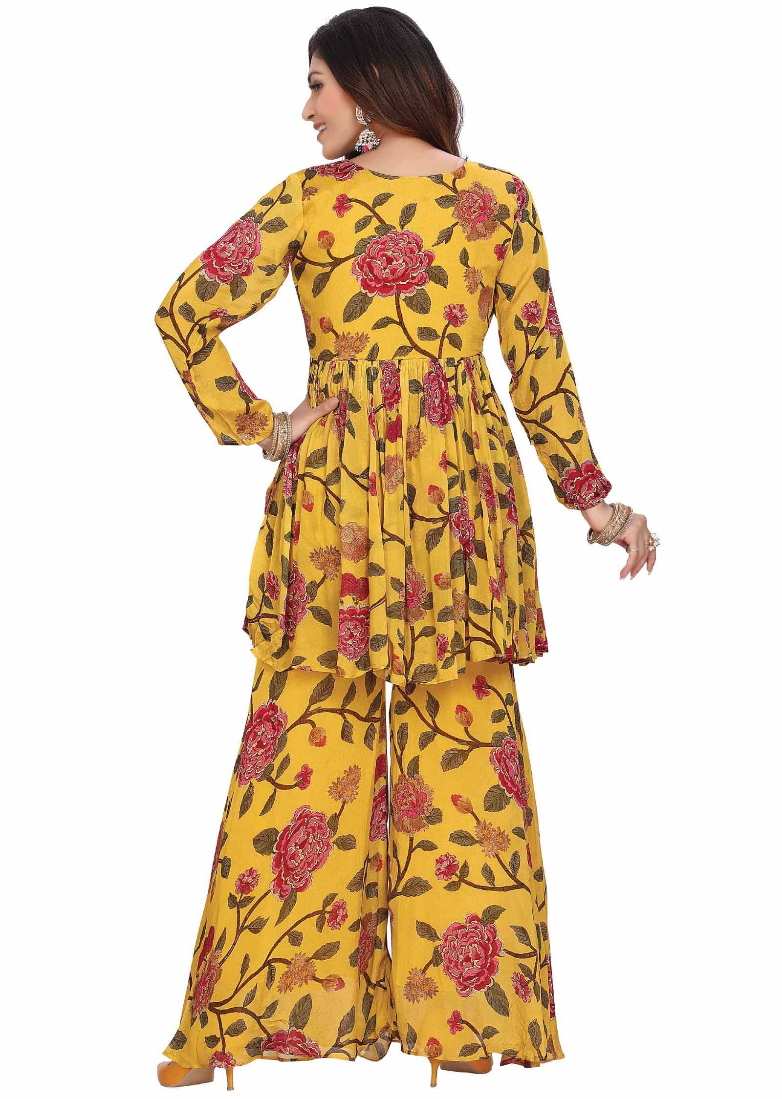 Yellow Chinnon Sharara Gharara