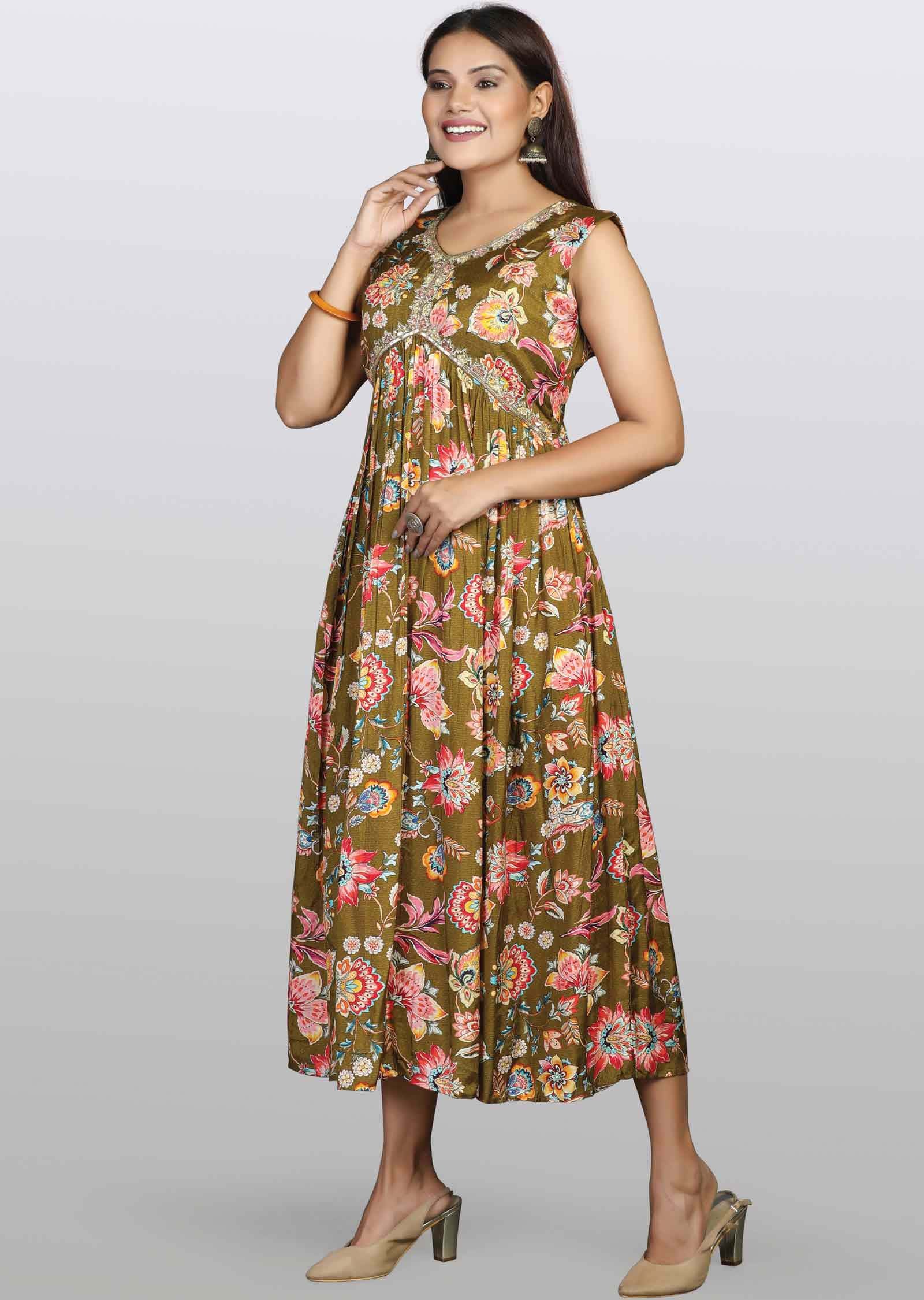 Green Modal Kurti Frock Style