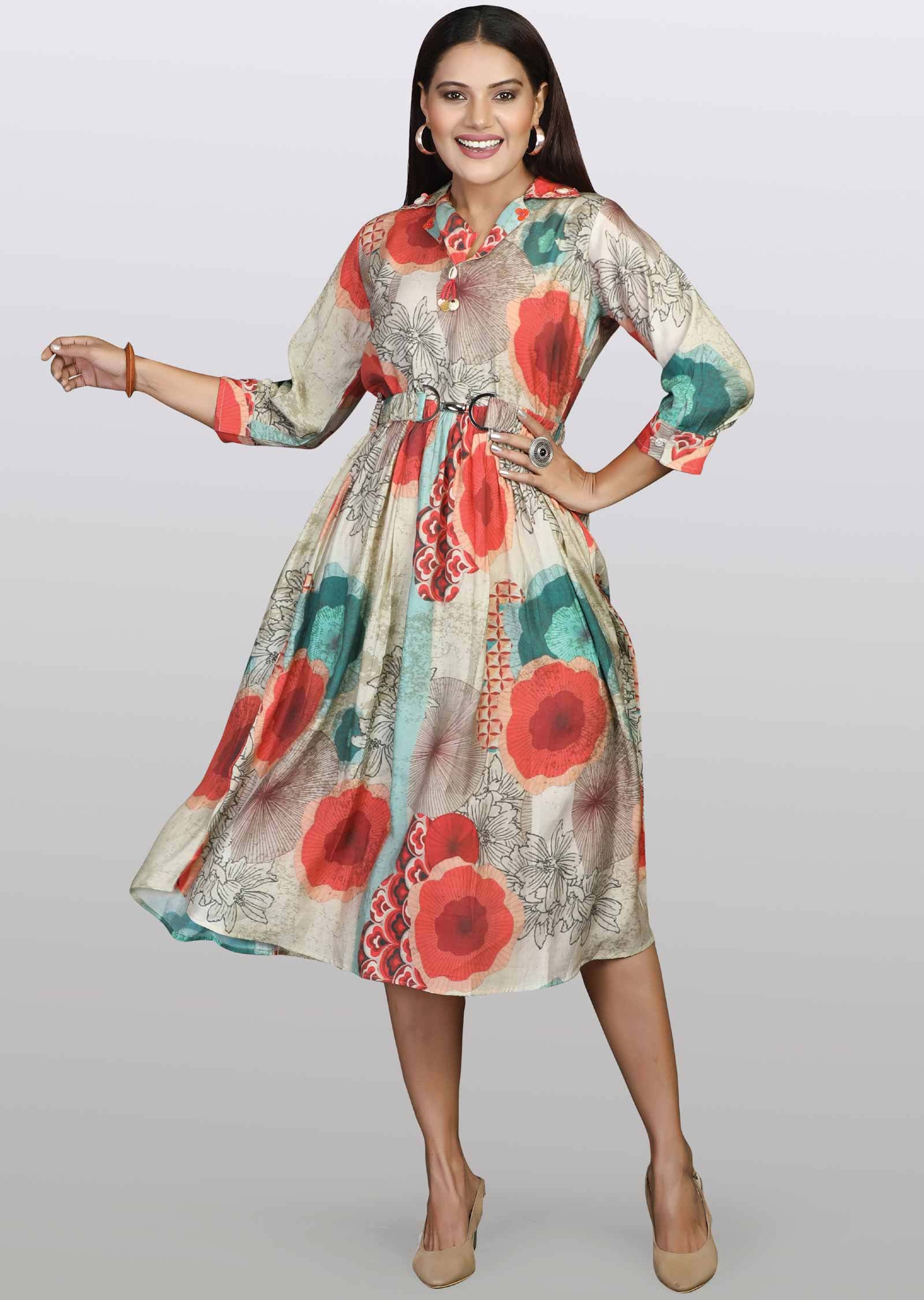 Multi Color Modal Kurti Frock Style