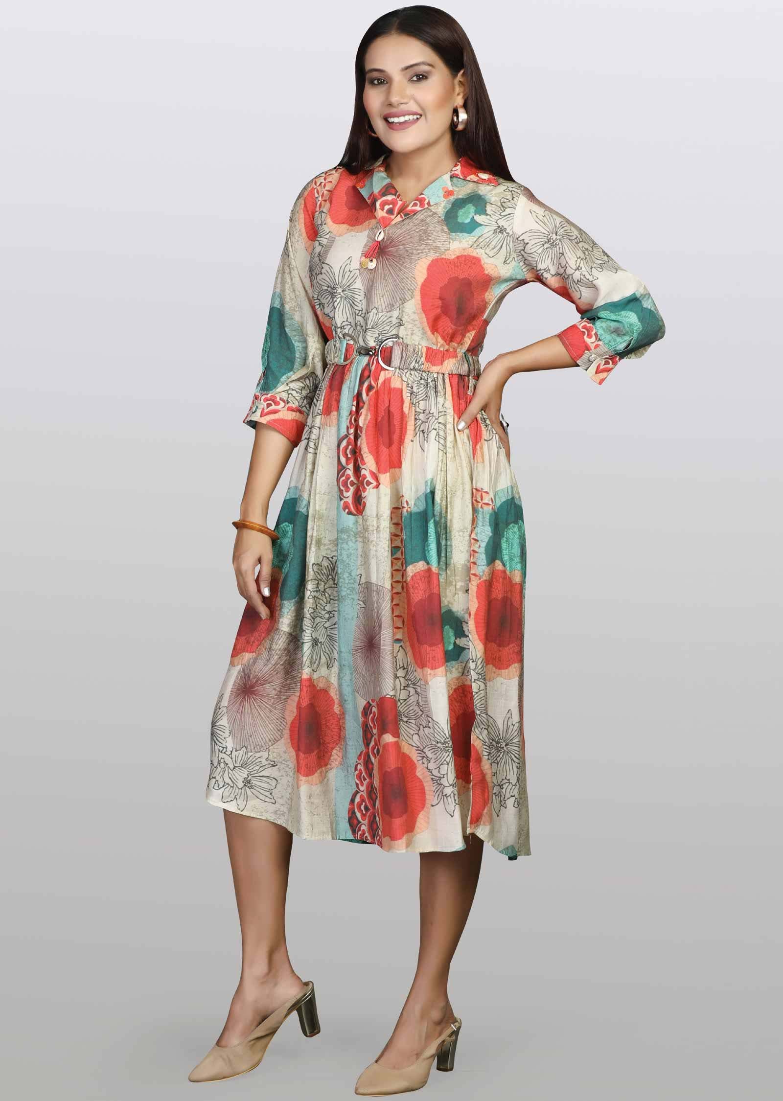 Multi Color Modal Kurti Frock Style