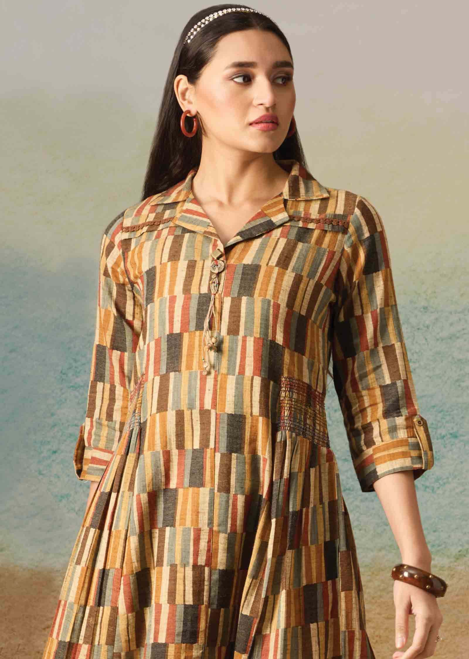 Multi Color Cotton Kurti Frock Style