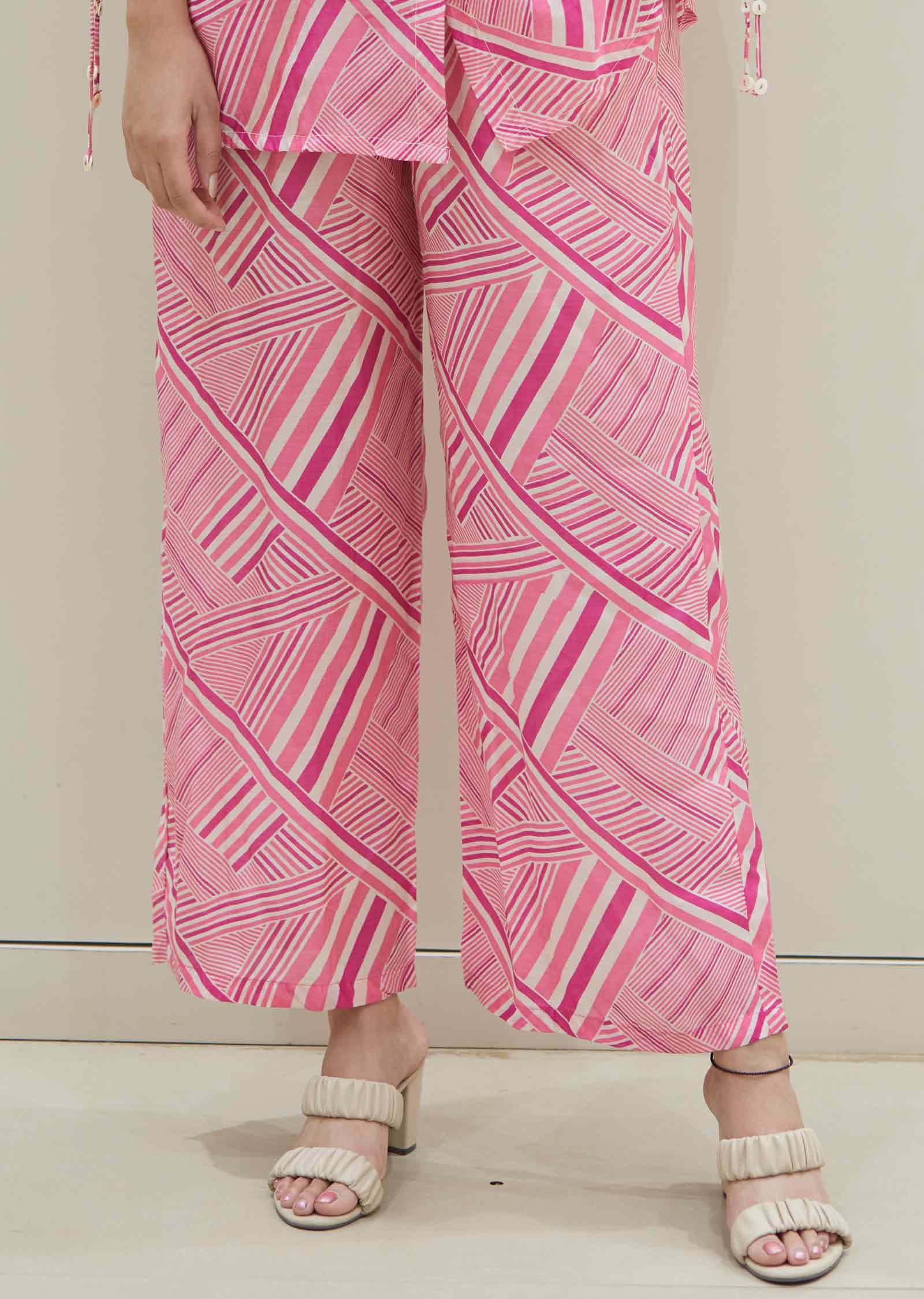 Pink Muslin Printed Co-Ord Set