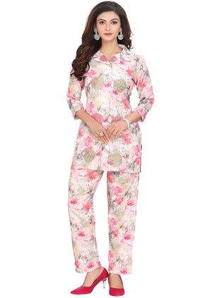 Multi Linen cotton Floral Printed Co-Ord Set