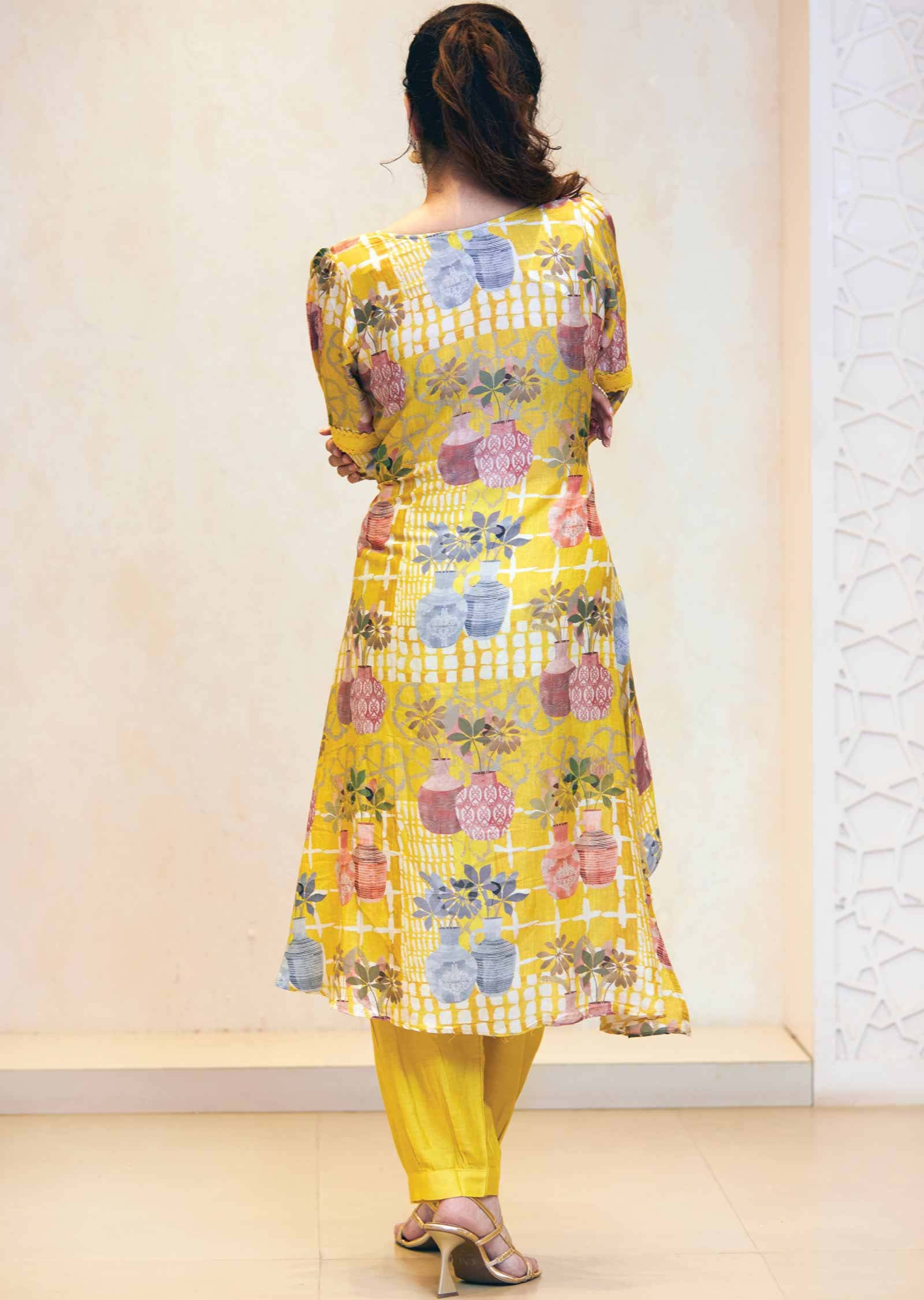 Yellow Linen Silk Co-Ord Set