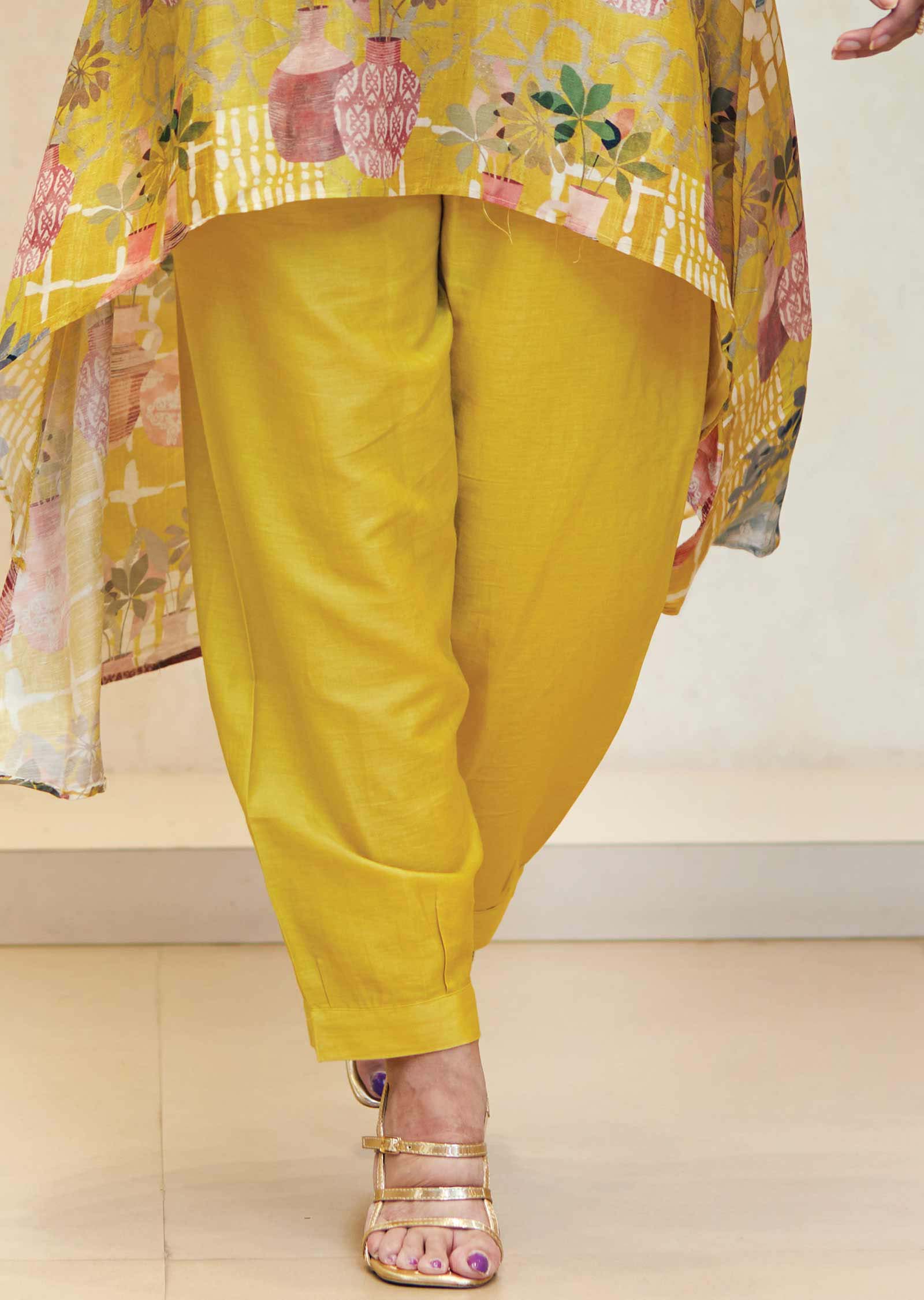 Yellow Linen Silk Co-Ord Set