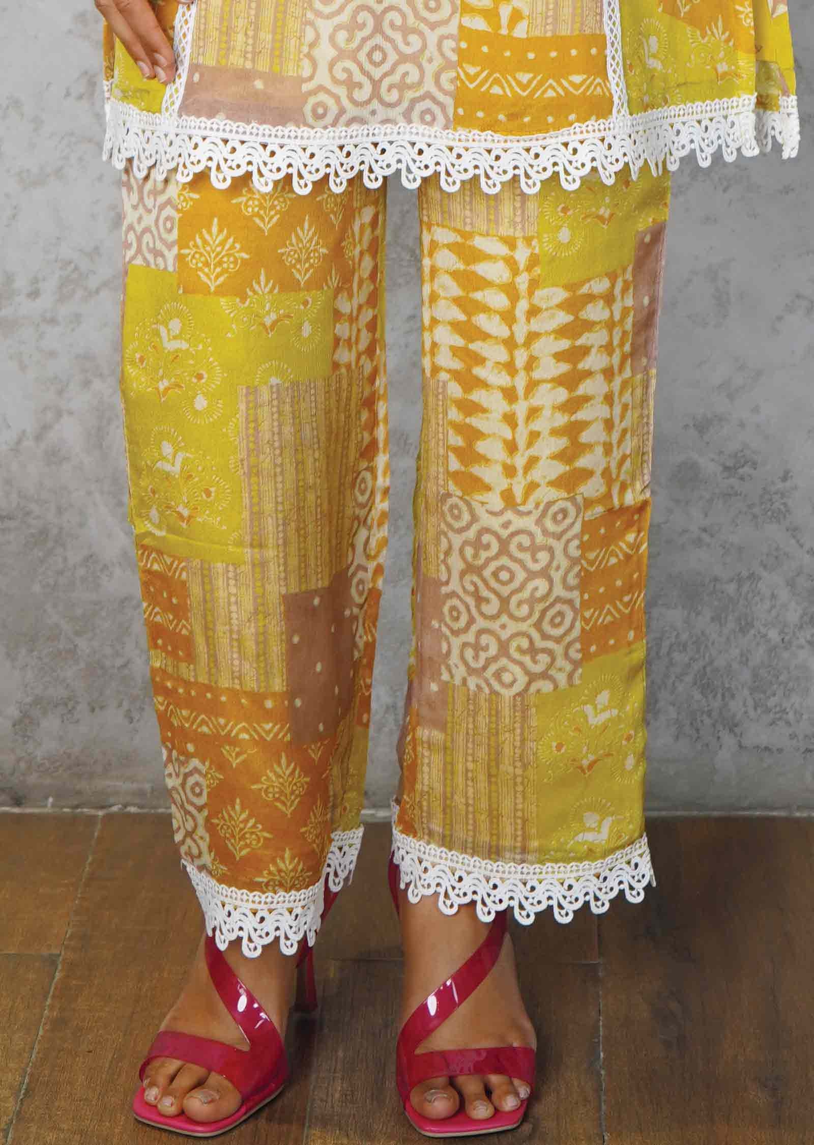 Yellow Chinnon Co-Ord Set