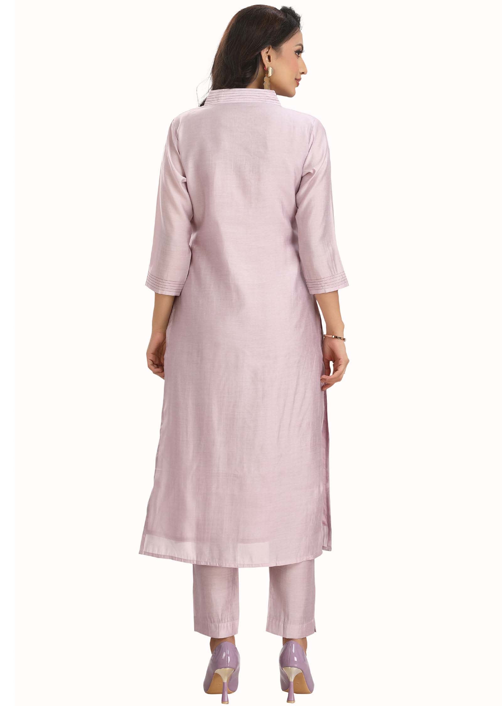 Purple Chanderi Kurti Sets