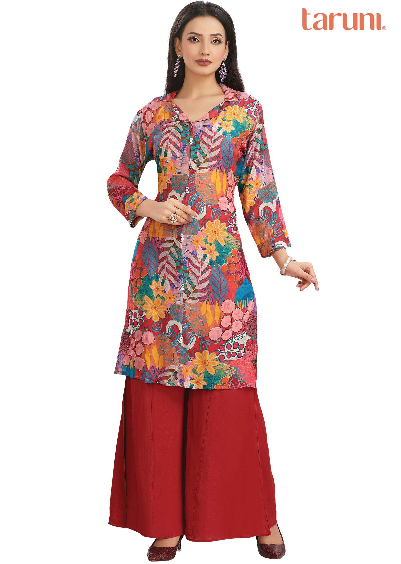 Multi Color Muslin Printed Kurti Sets