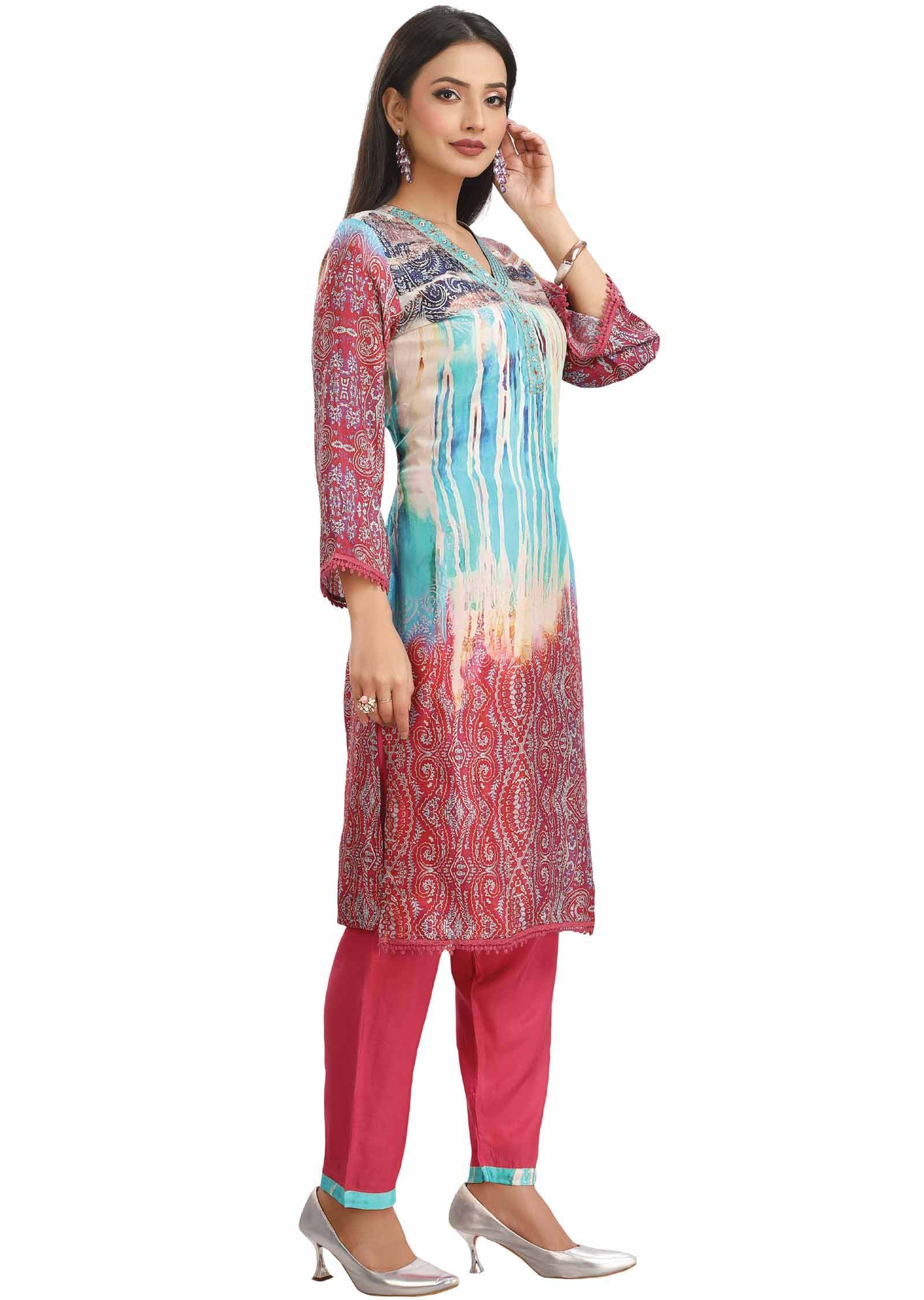 Multi Color Muslin Kurti Sets