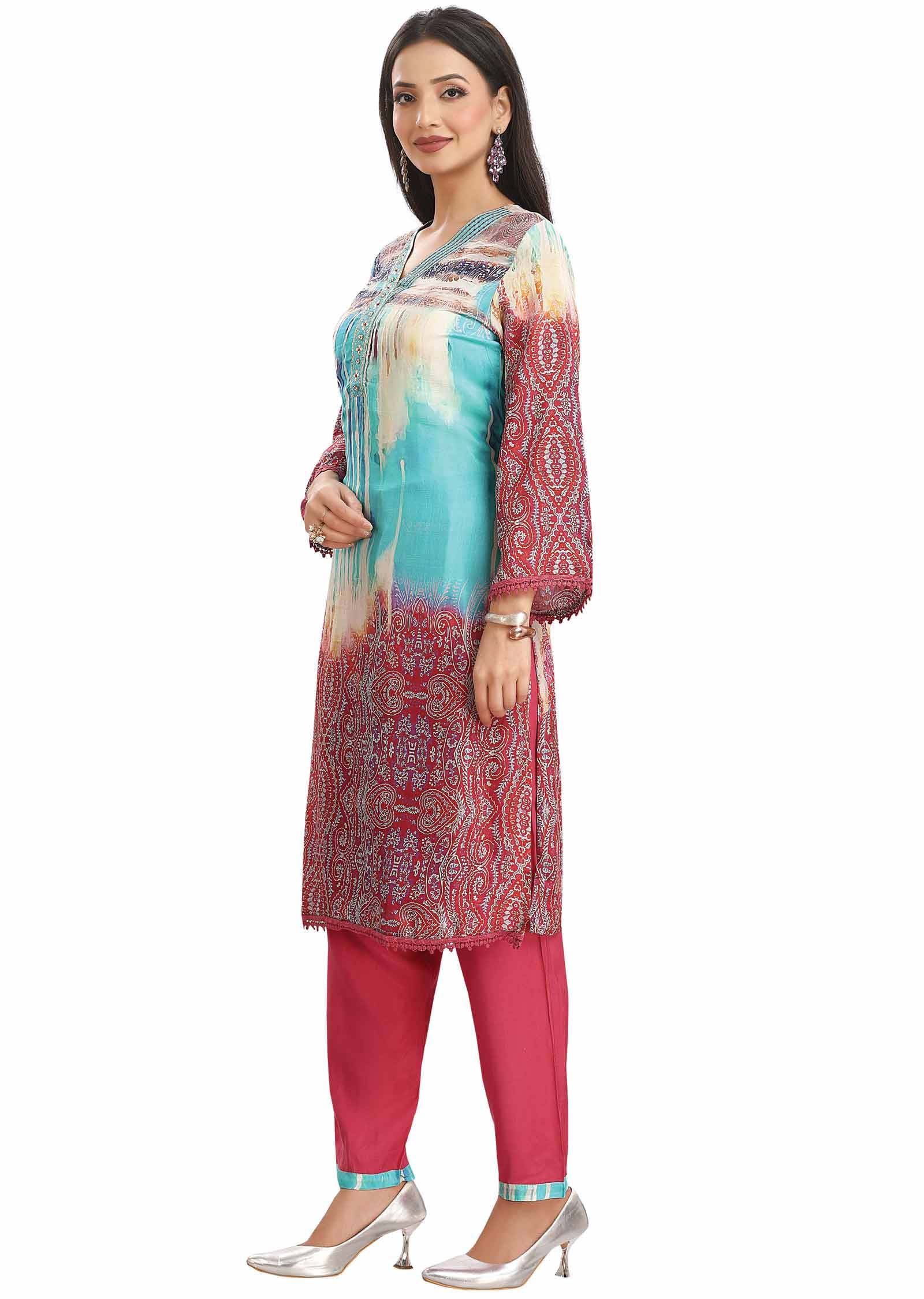 Multi Color Muslin Kurti Sets