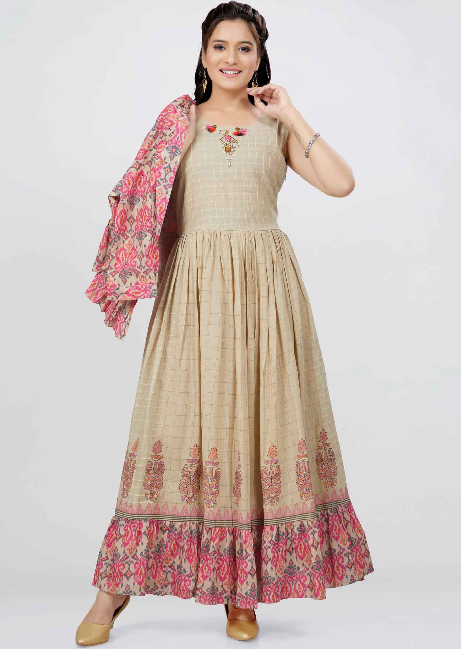 Beige Cotton Kurti