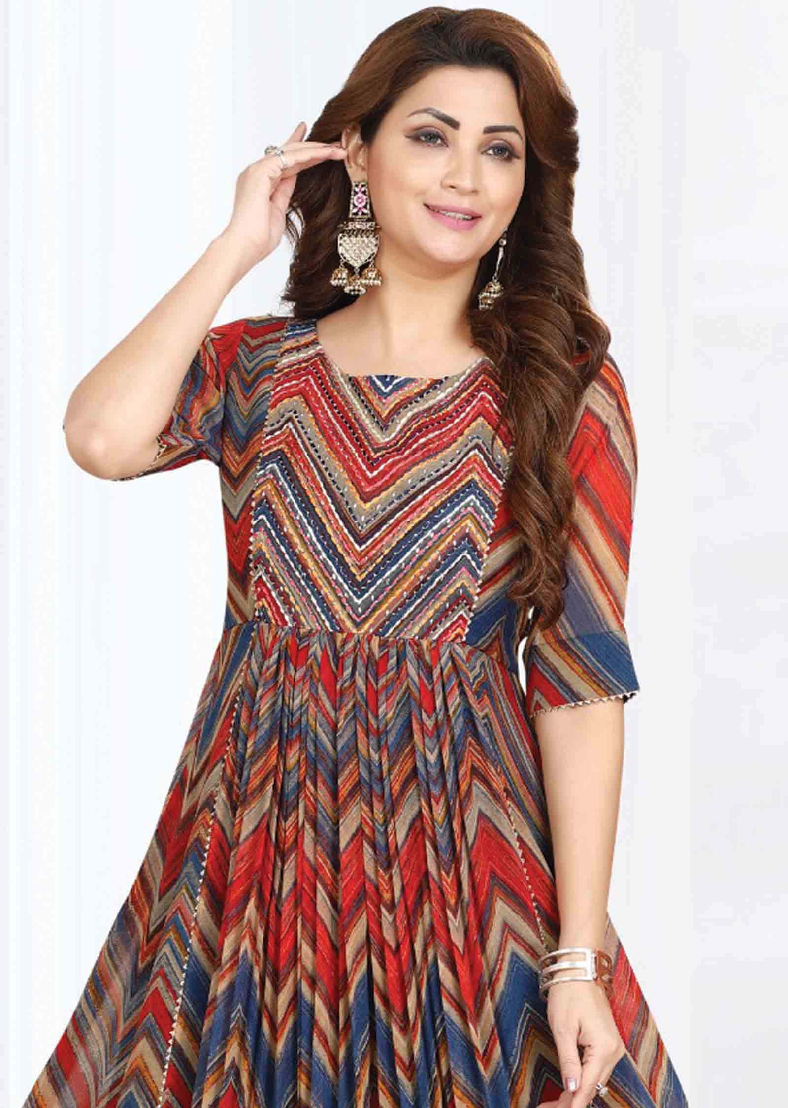 Mullti Georgette Printed Kurti