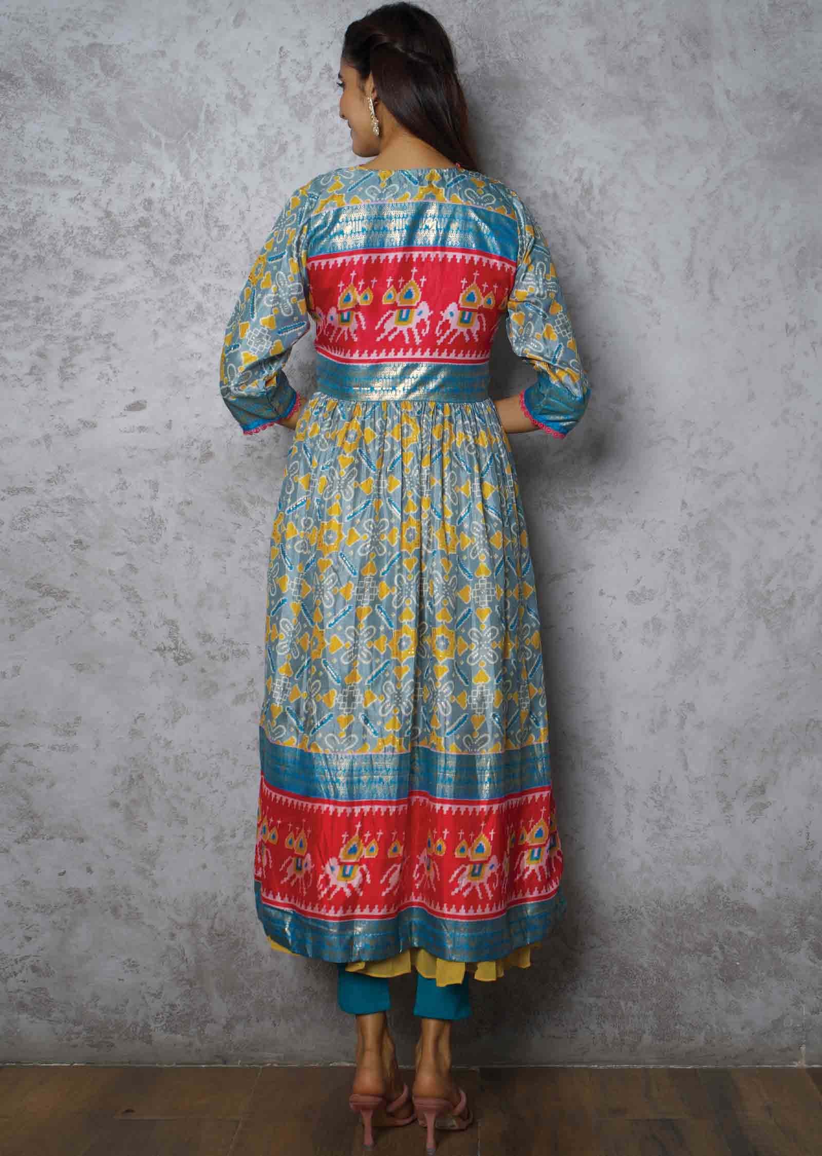 Yellow Georgette Kurti Full Length