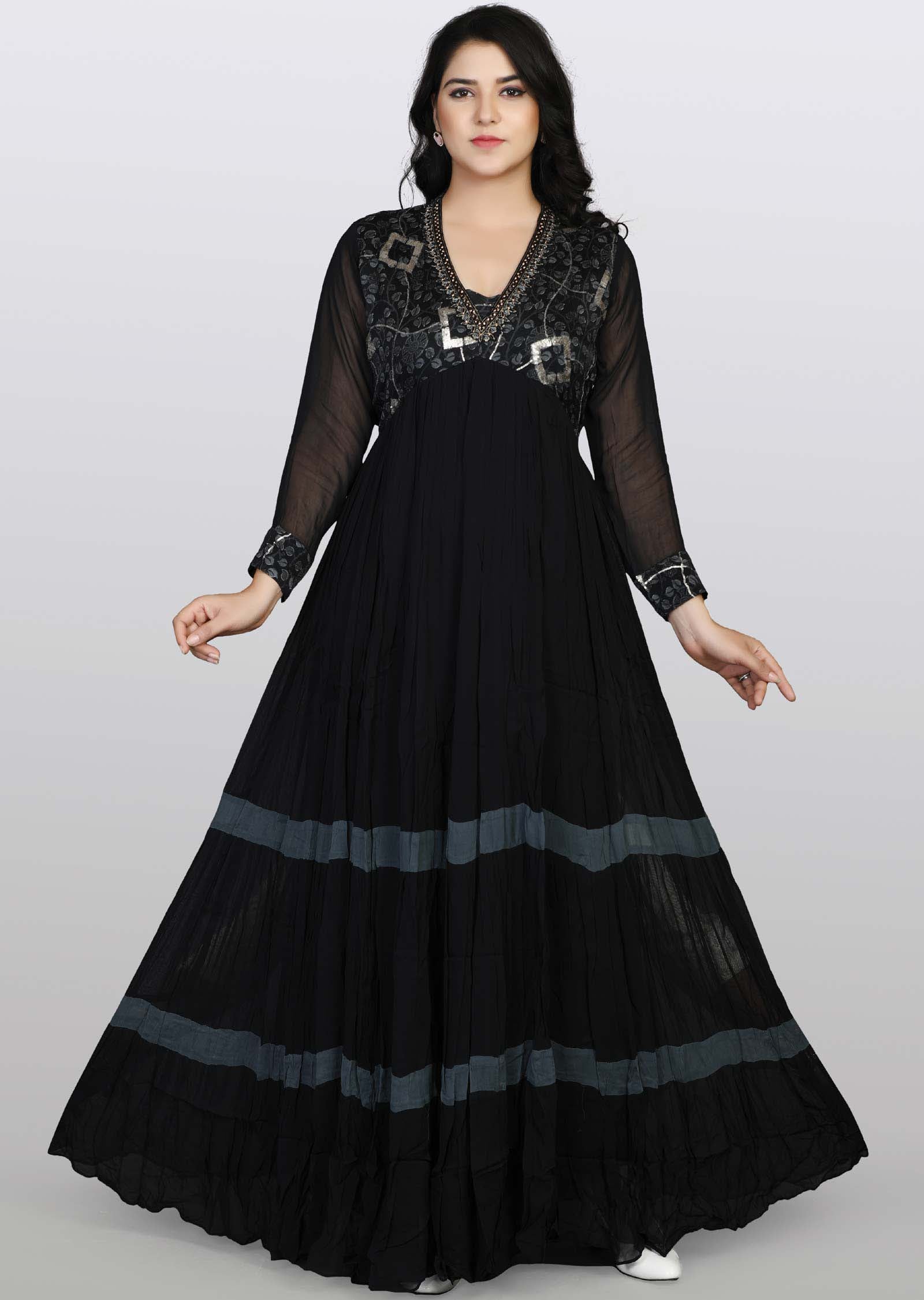 Black Georgette Kurti Full Length