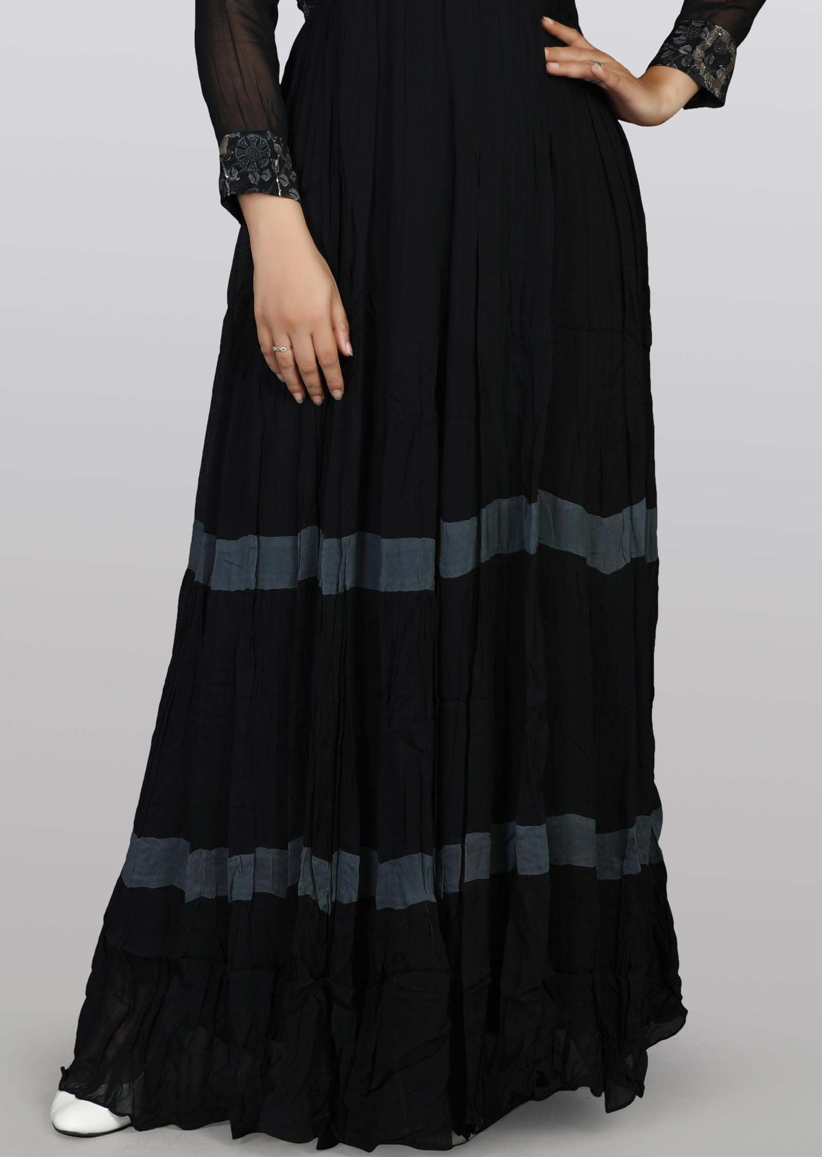 Black Georgette Kurti Full Length