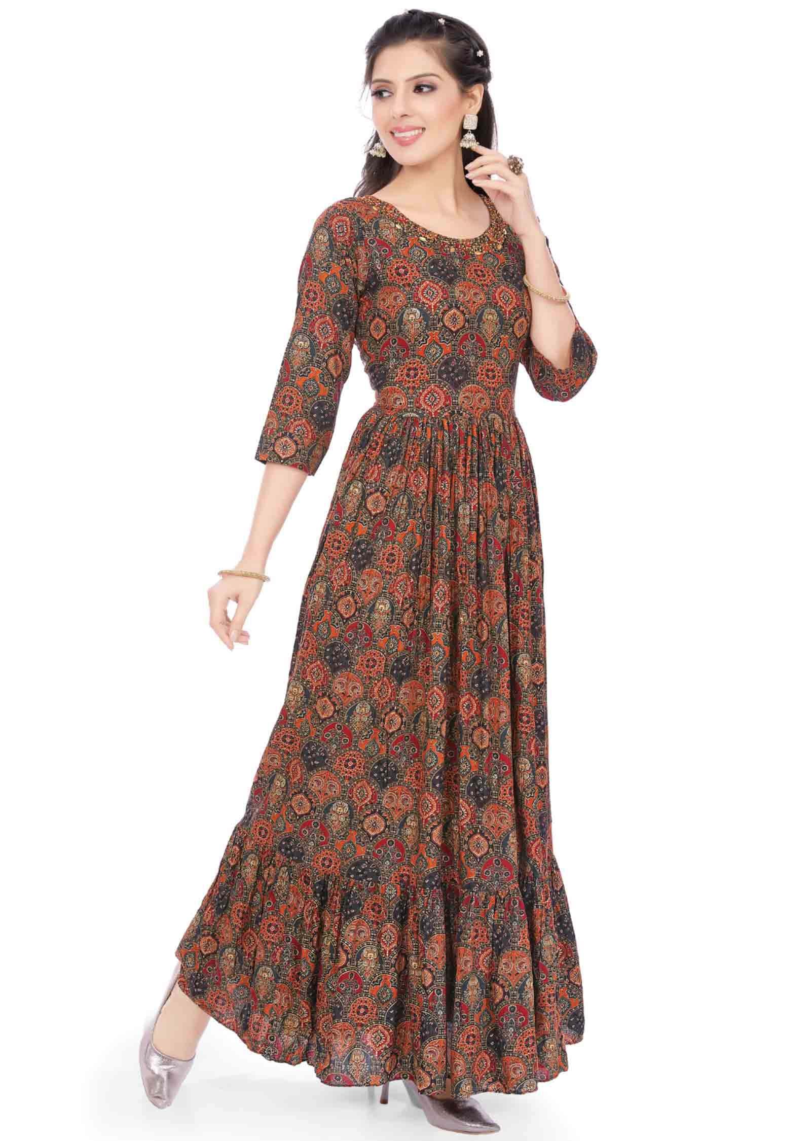 Black Reyon Kurti Full Length