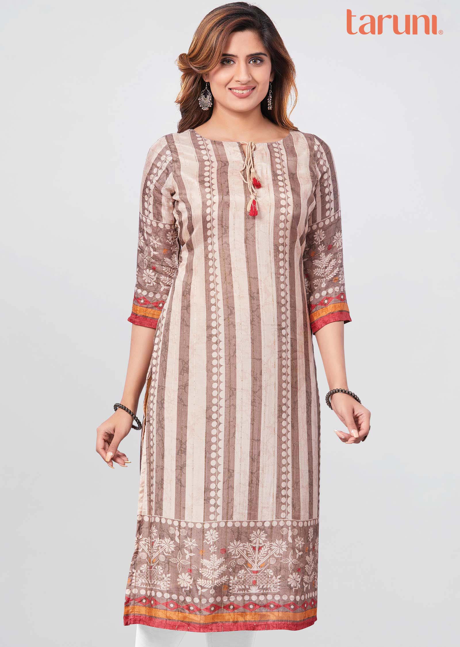 Pink Modal Kurti  Straight Cut