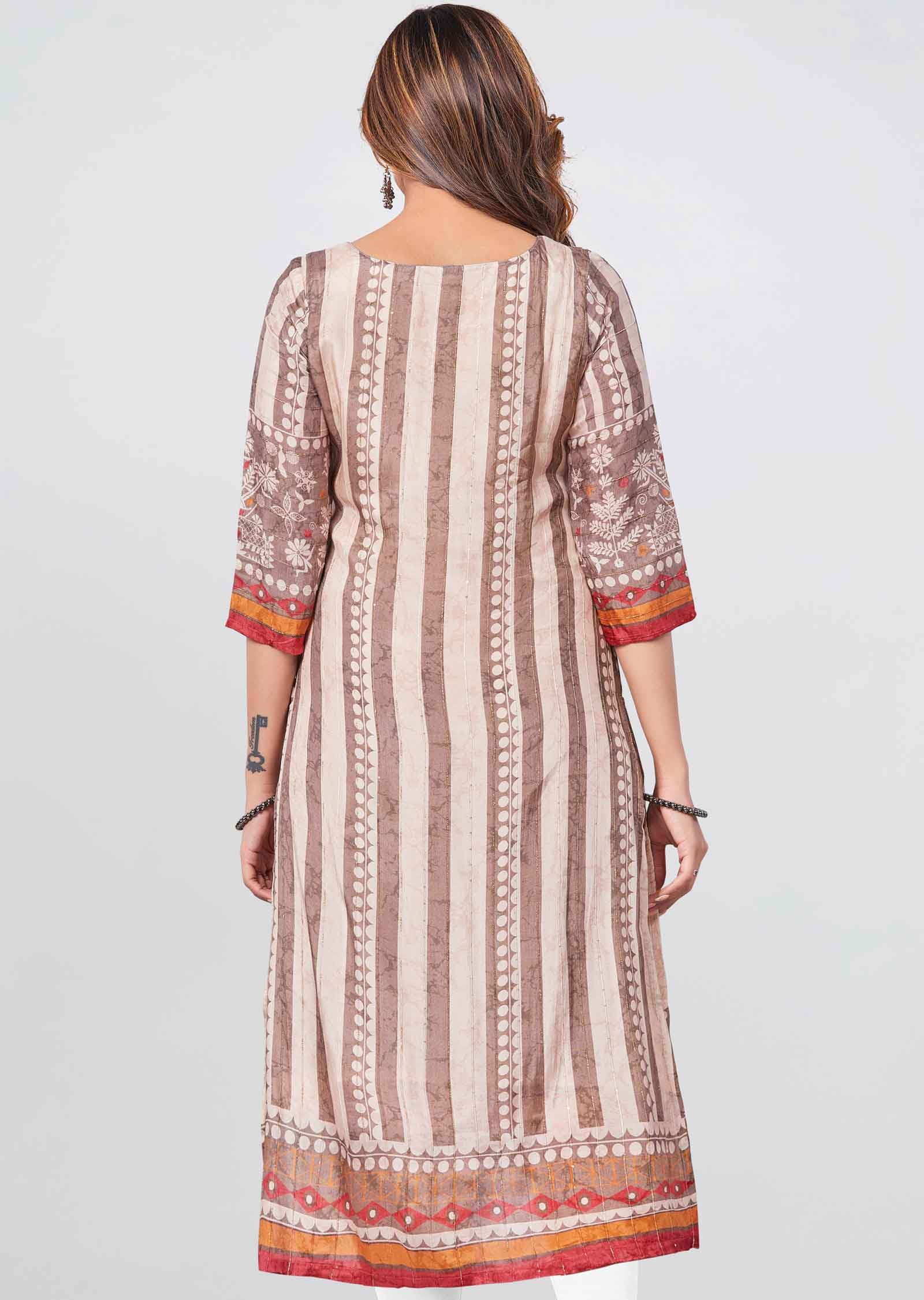 Pink Modal Kurti  Straight Cut