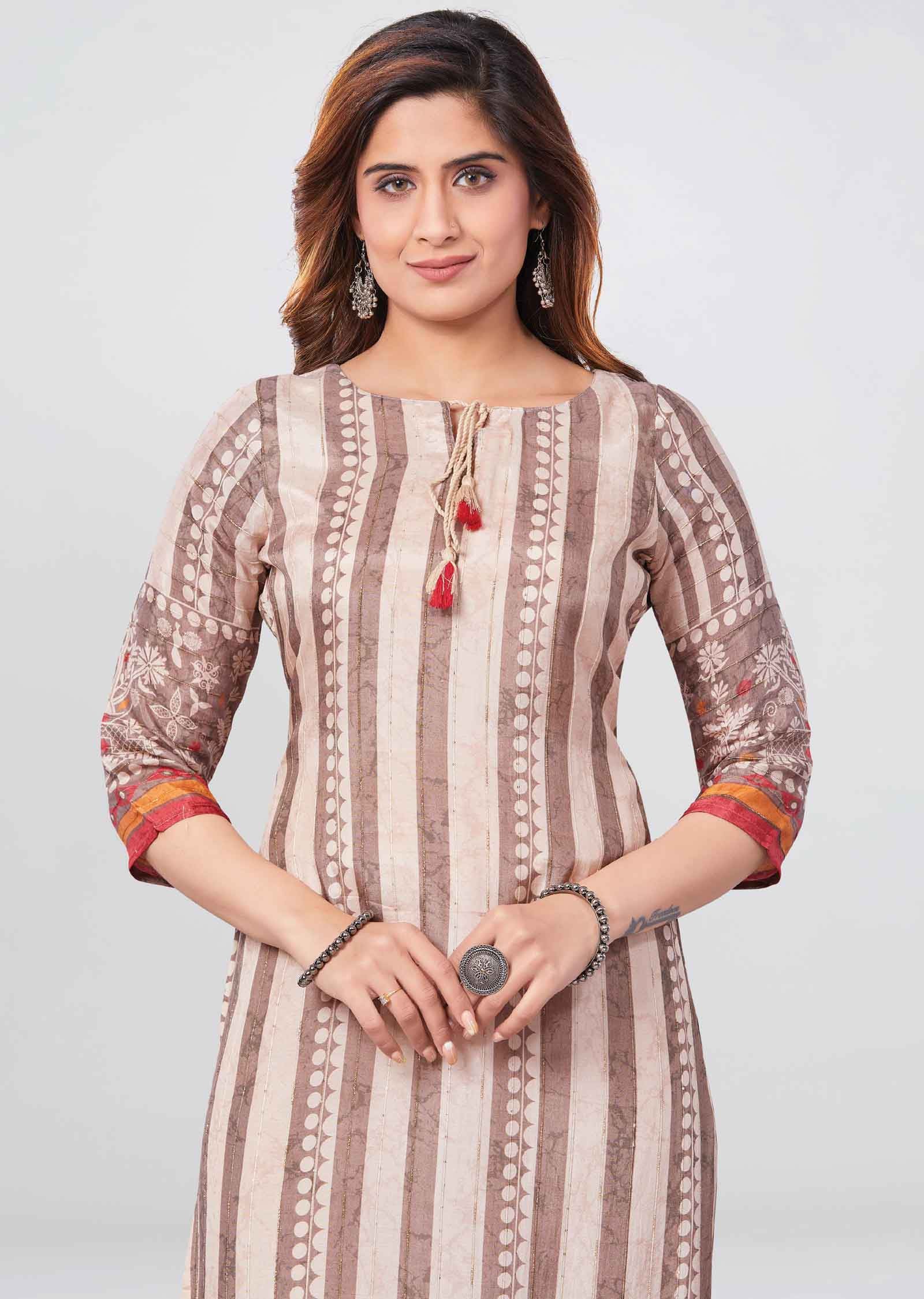 Pink Modal Kurti  Straight Cut