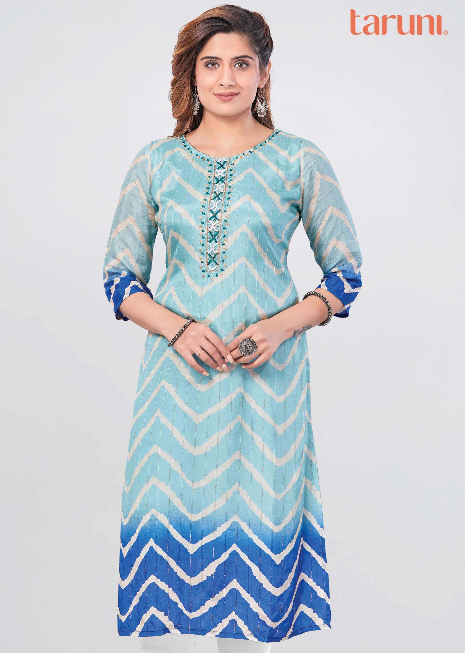 Green Muslin Kurti  Straight Cut