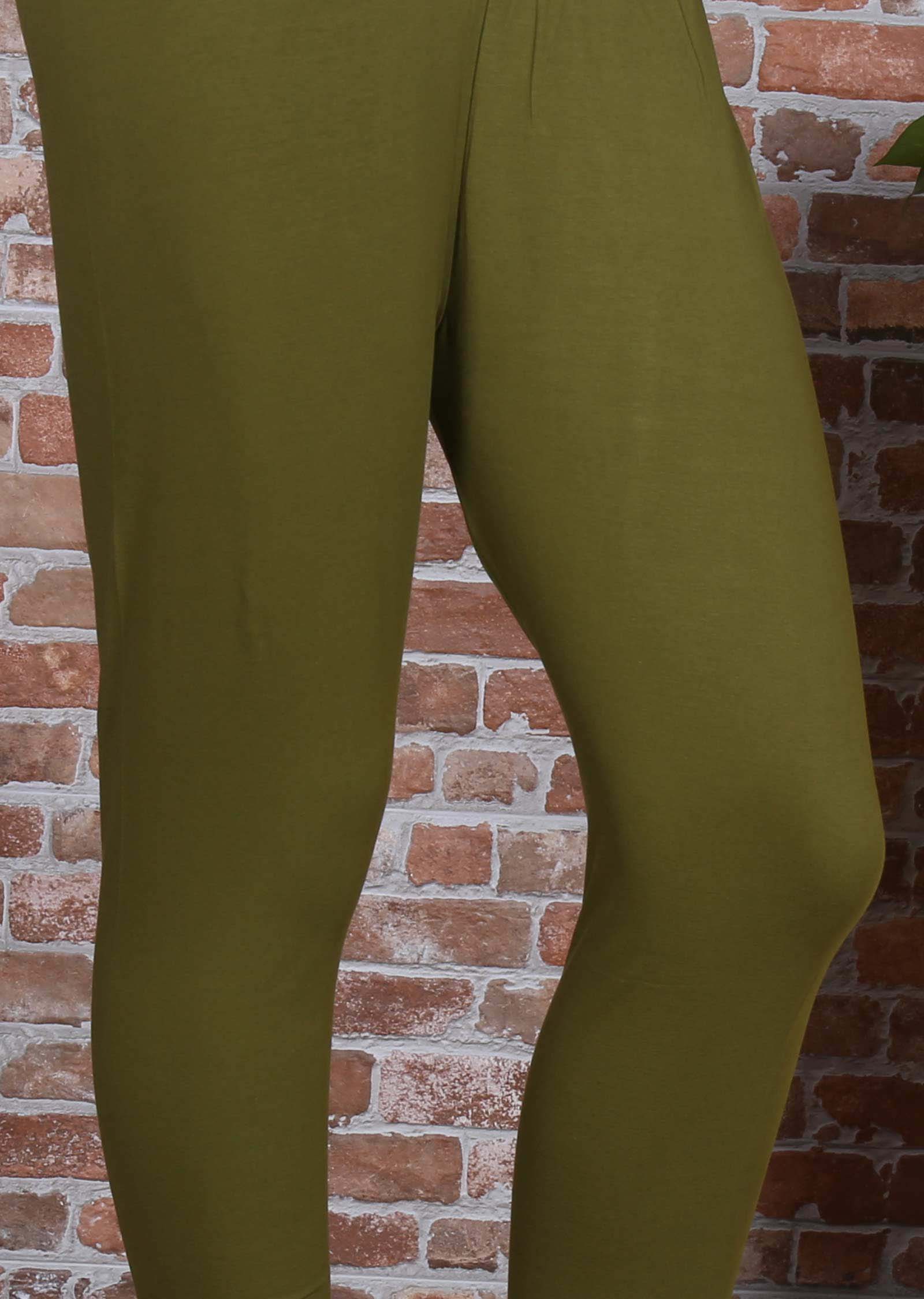 Mehendi green Lycra leggings