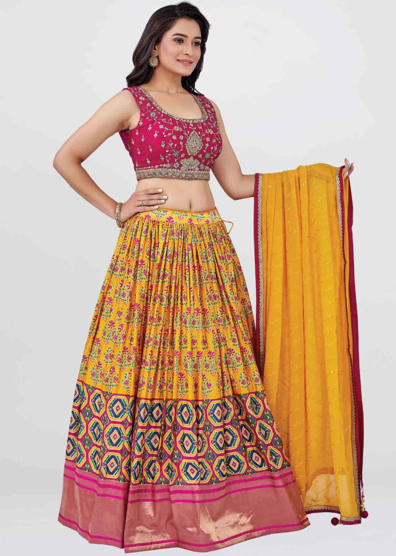 Pink Silk Lehengas