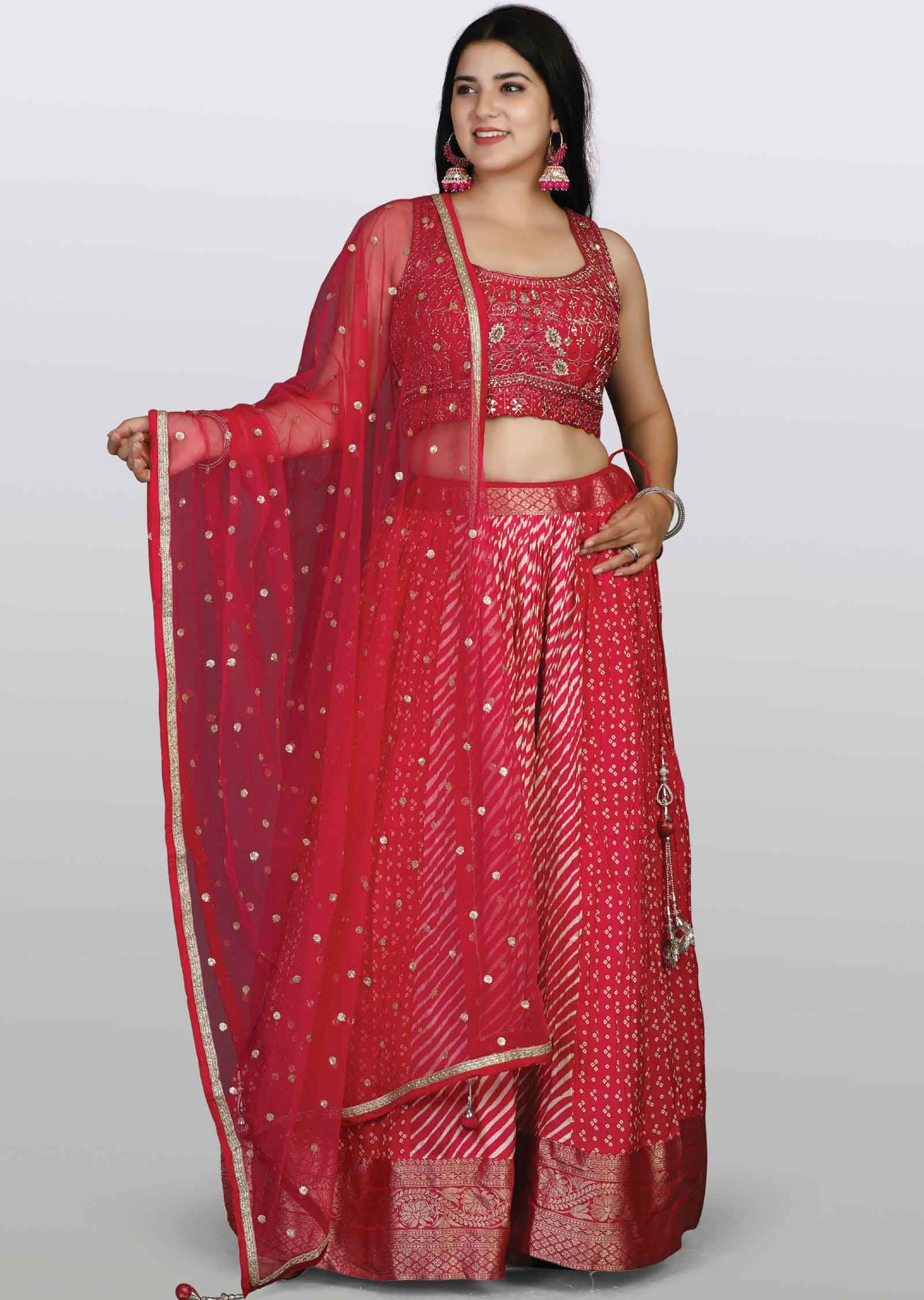 Pink Silk Lehengas