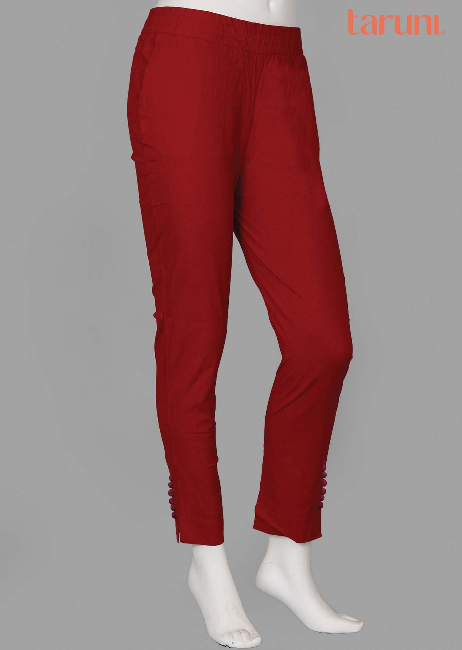 Maroon Potli button Pants