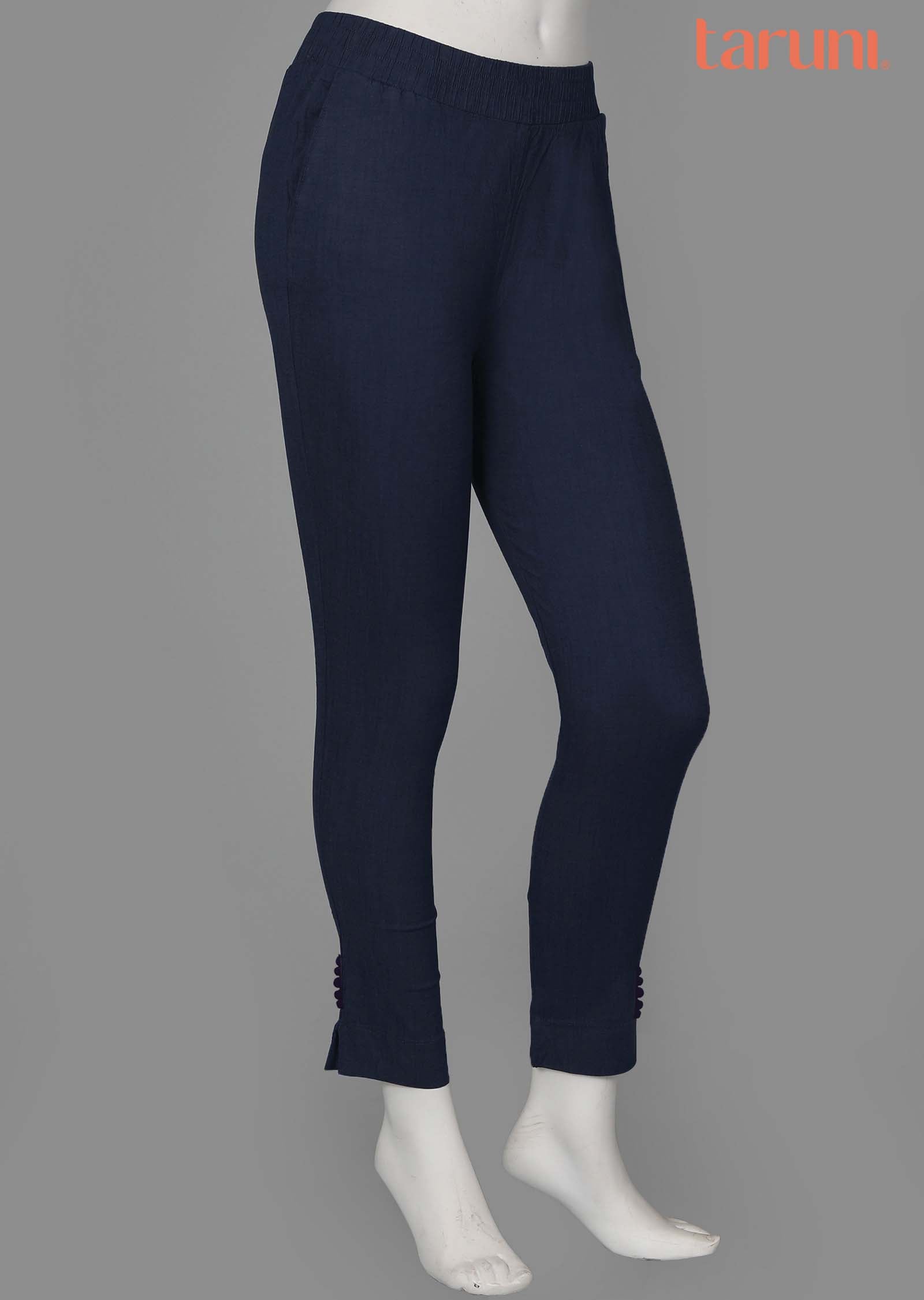 Navy Blue Potli button Pants